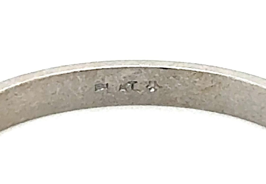 Retro Diamond Wedding Ring Anniversary Band Mined .10ct Platinum Original 1940's In Excellent Condition For Sale In Dearborn, MI
