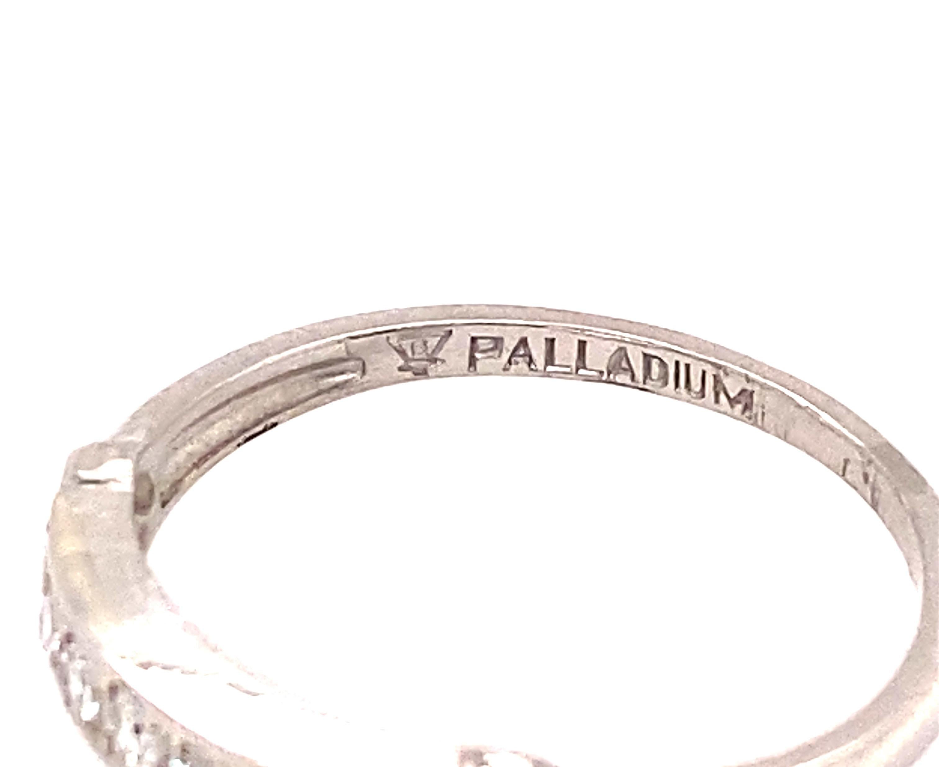 Anneau de mariage rétro en palladium et diamant  Original 1940's New Old Stock .25ct Excellent état - En vente à Dearborn, MI