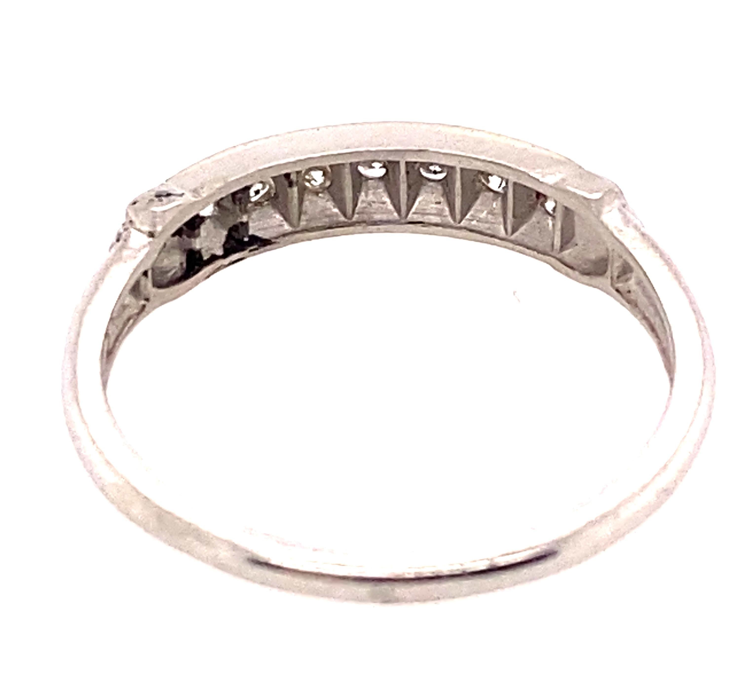 Round Cut Retro Diamond Wedding Ring Band Palladium  Original 1940's New Old Stock .25ct For Sale