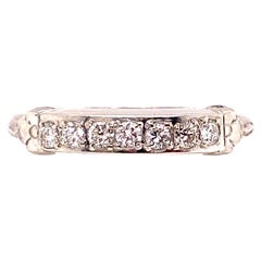 Retro Diamond Wedding Ring Band Palladium 1940's New Old Stock .25ct
