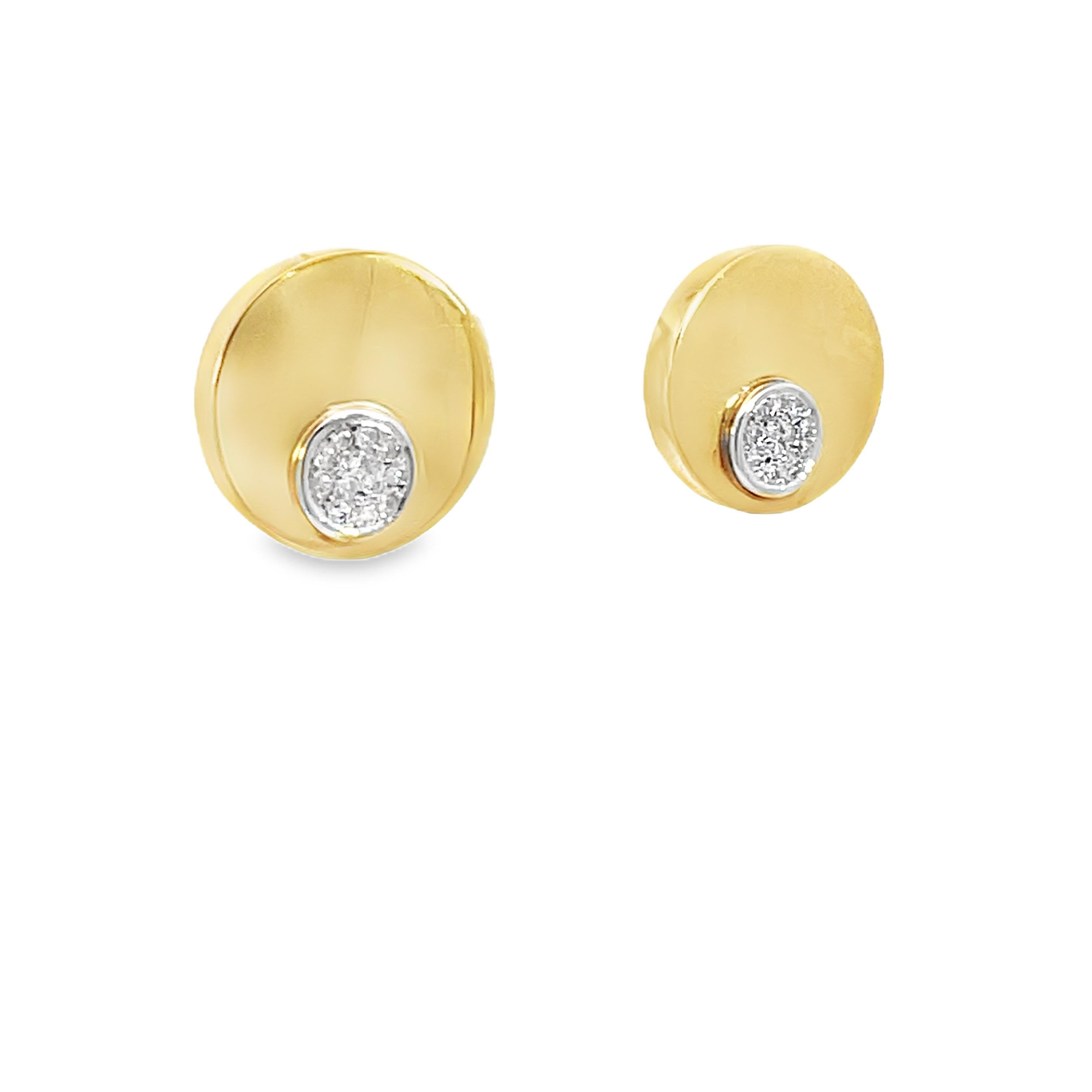 Retro Disc Lever Back Diamond Stud Earrings For Sale 8
