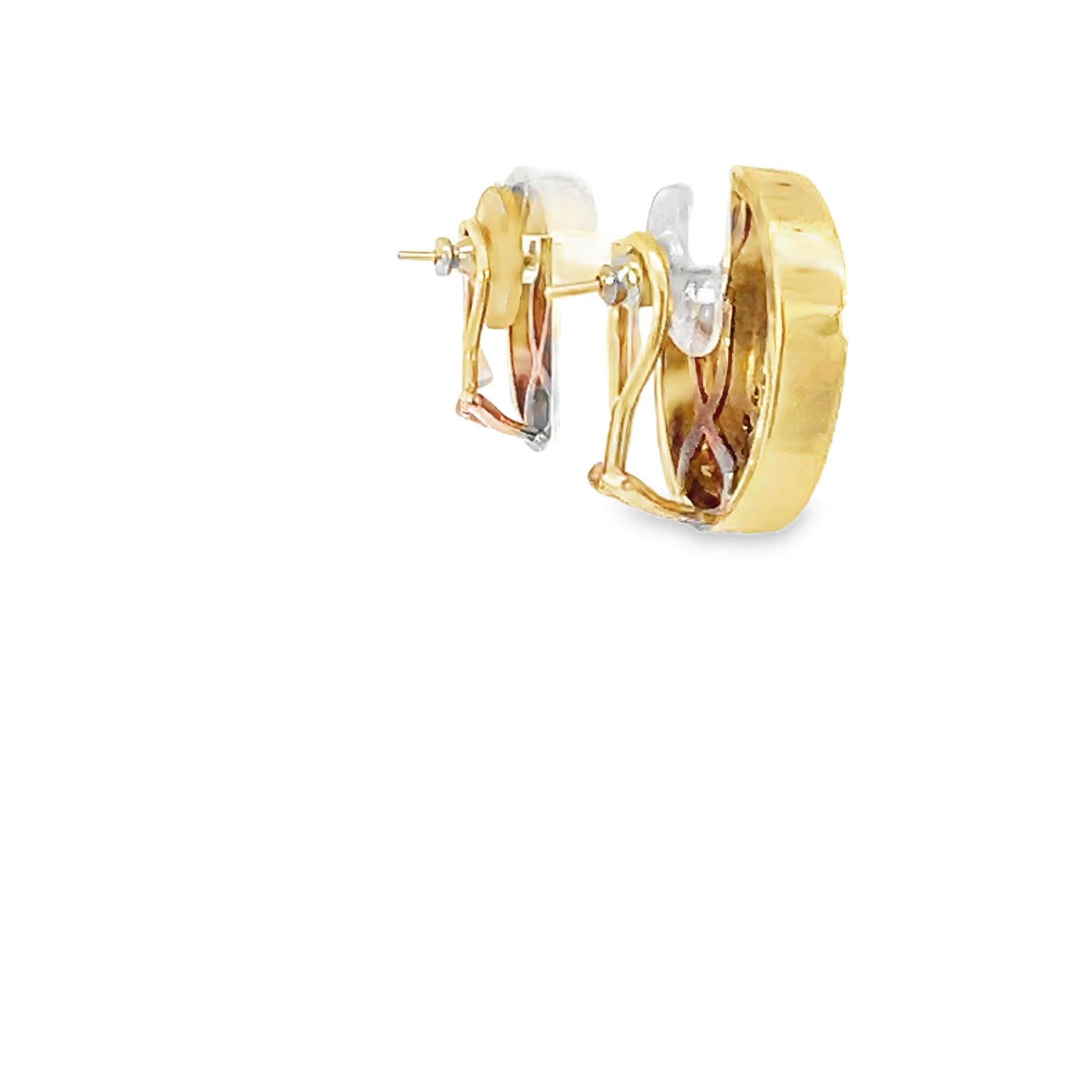 Women's Retro Disc Lever Back Diamond Stud Earrings For Sale