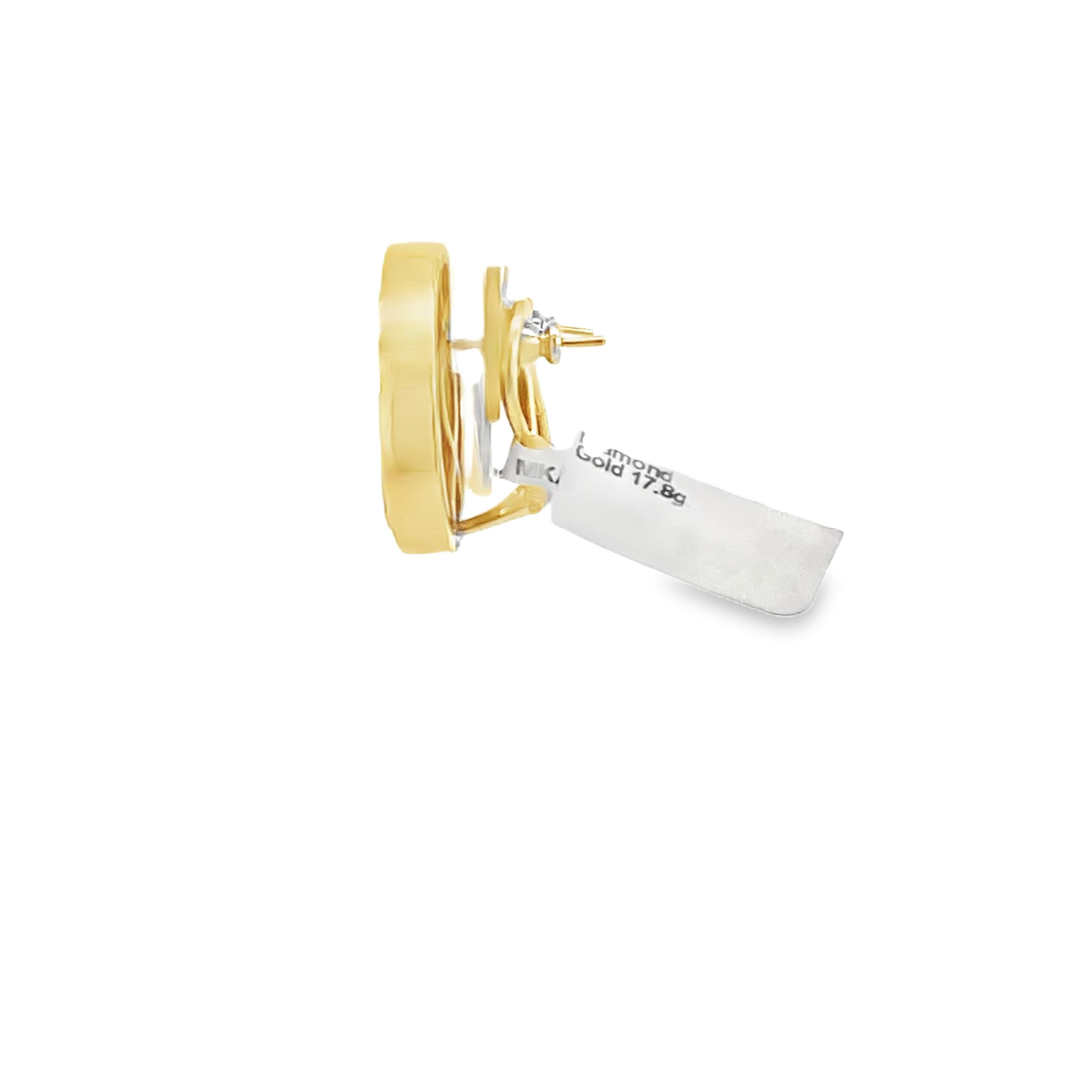 Retro Disc Lever Back Diamond Stud Earrings For Sale 2