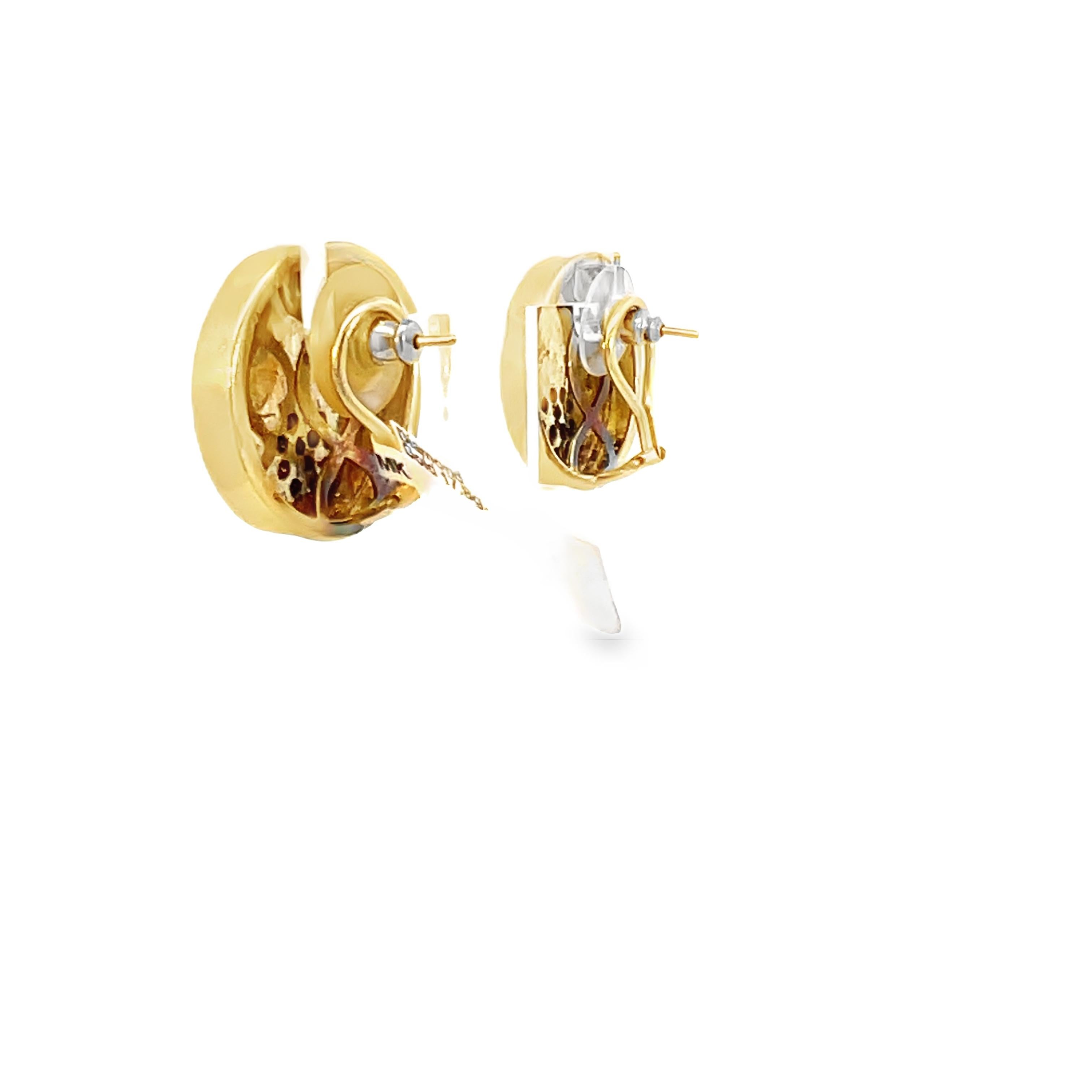 Retro Disc Lever Back Diamond Stud Earrings For Sale 3