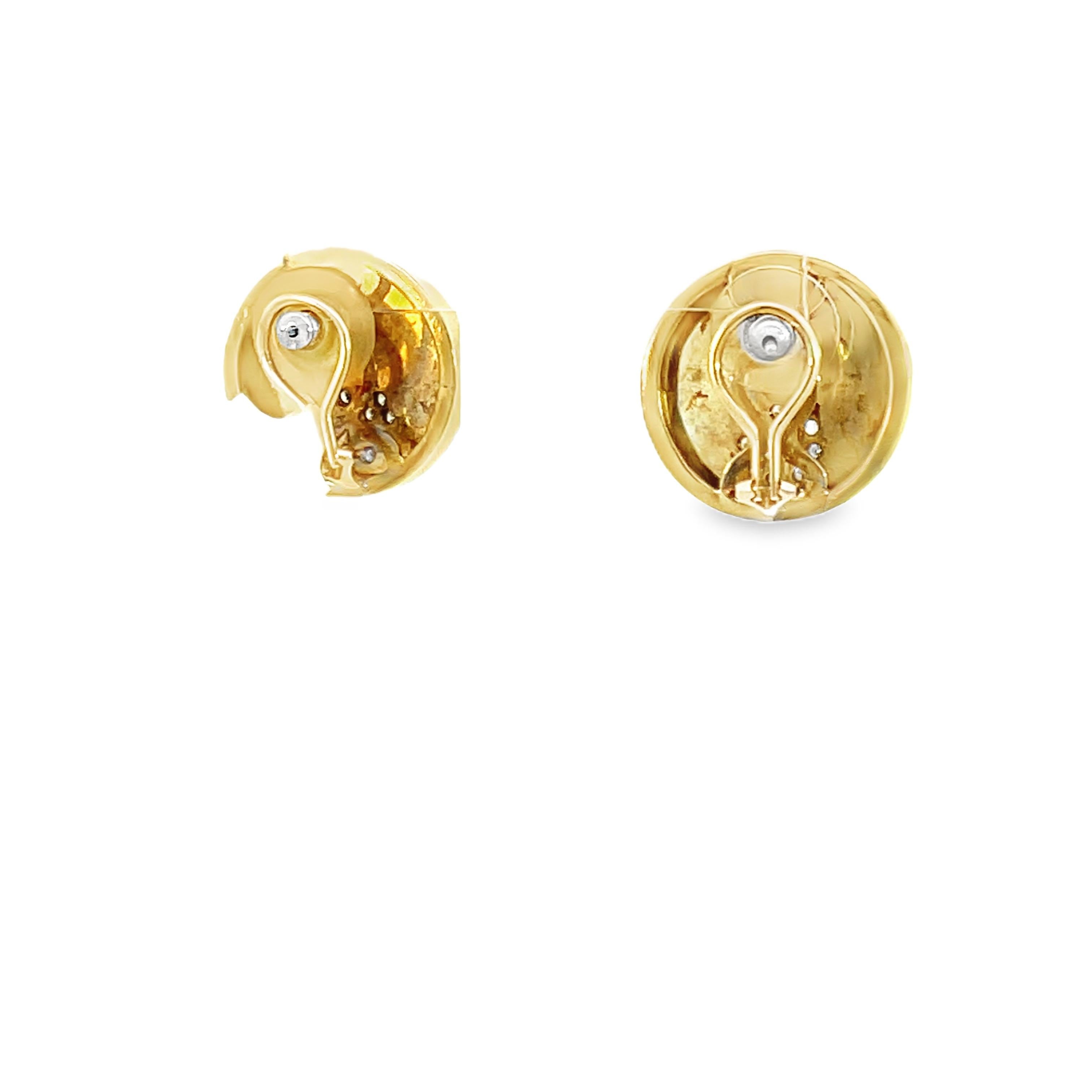 Retro Disc Lever Back Diamond Stud Earrings For Sale 4