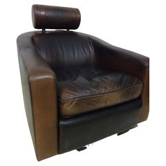 Retro Distressed Leather Club Chair