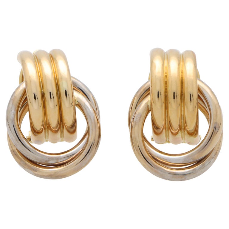 14k Gold Non-pierced Fancy Ball Earrings 1.1 in x 0.51 in 