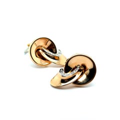 Pendientes Retro con Diamantes en Oro Rojo y Blanco de 18 Kilates de Gübelin