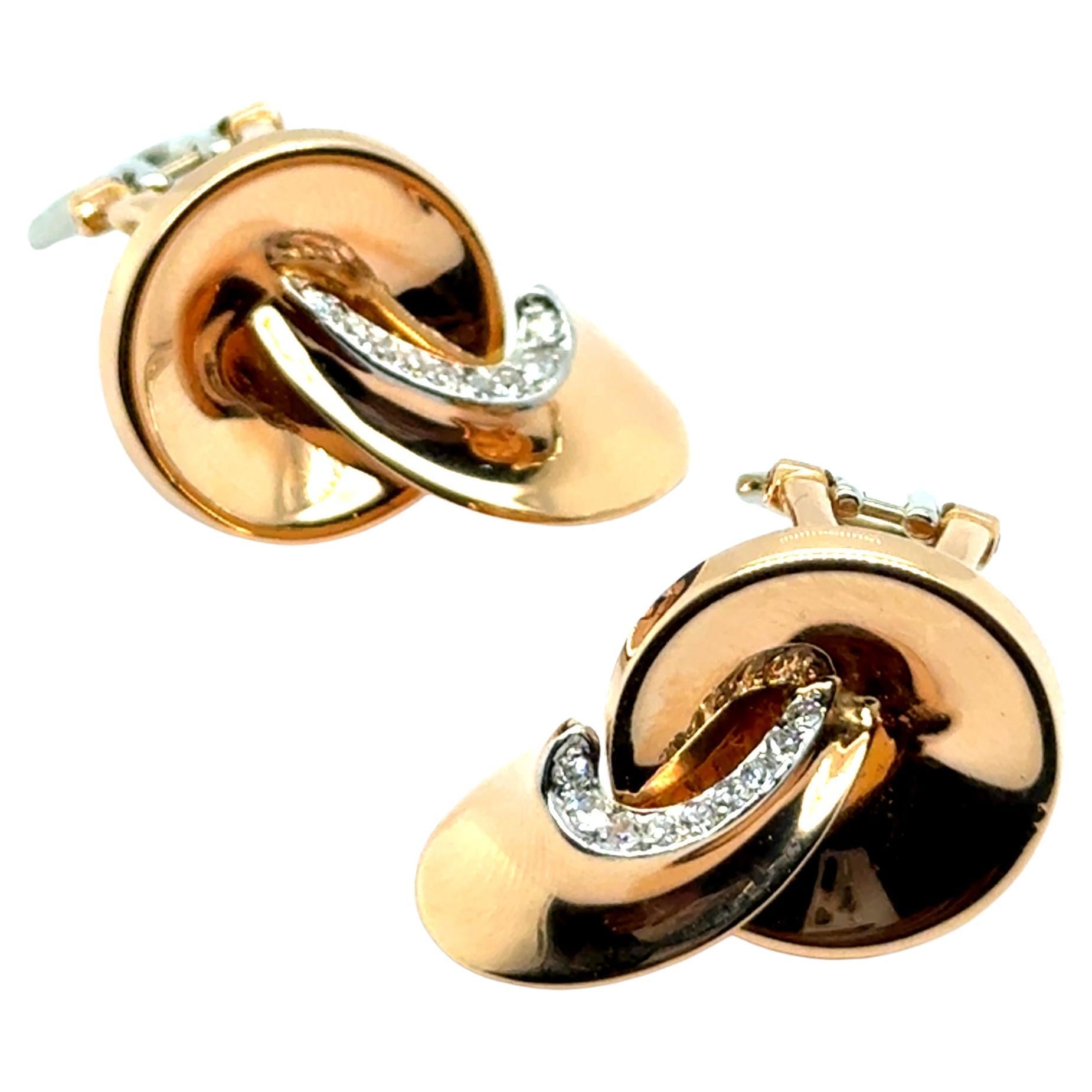 Retro-Ohrringe mit Diamanten aus 18 Karat Rot- und Weißgold von Gübelin