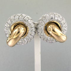 RETRO Earrings with single cut diamonds up to 2.00ct 18k gold 23.6 grams
