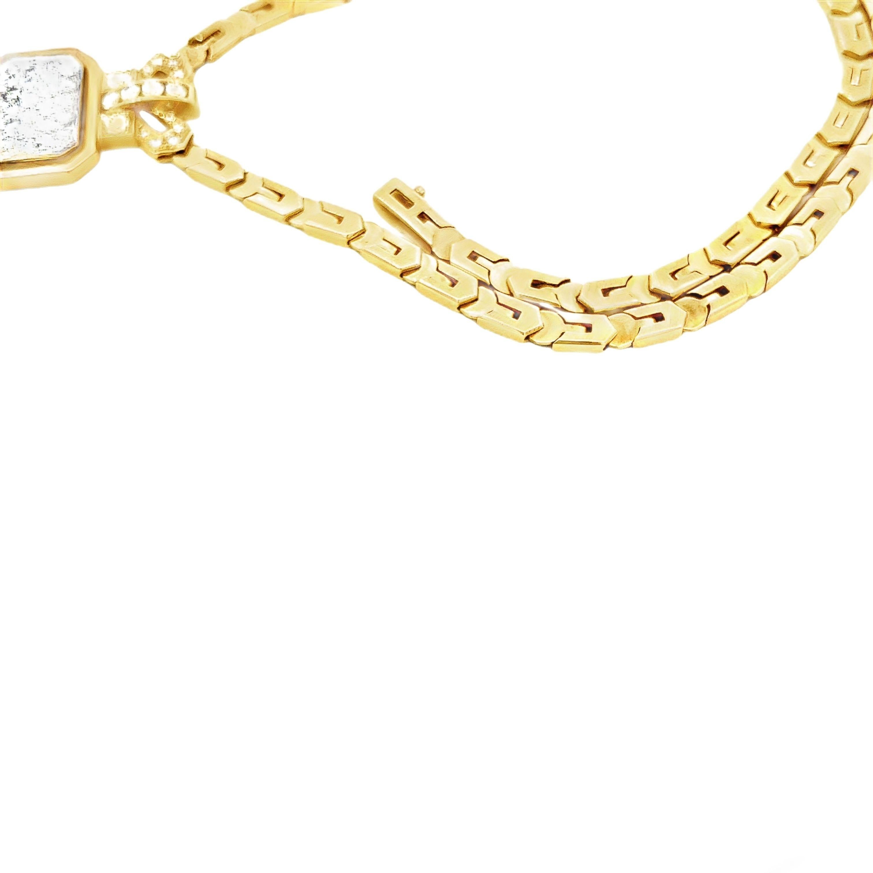 Collana egiziana bizantina con ciondolo geometrico e diamante a catena in vendita 2