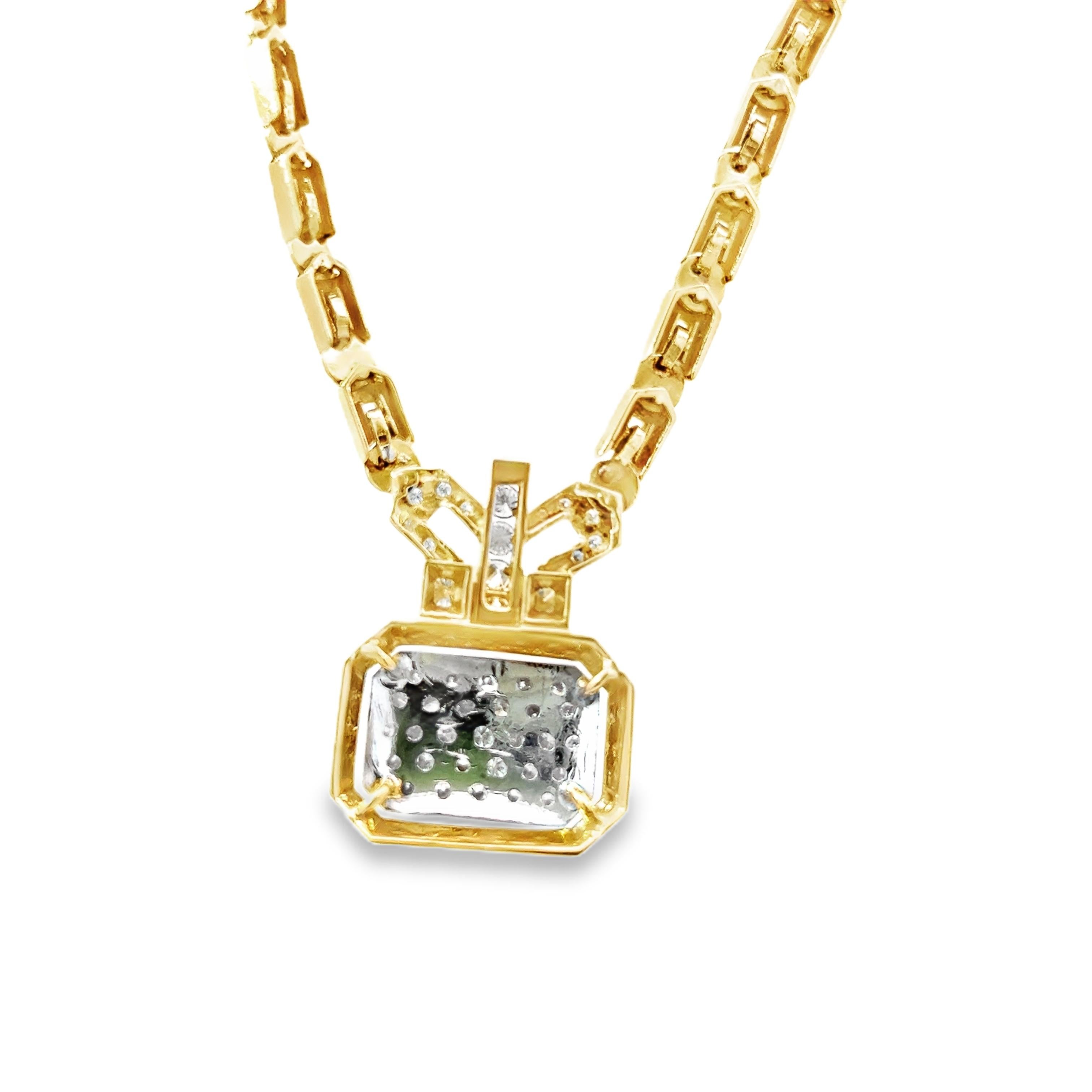 Collana egiziana bizantina con ciondolo geometrico e diamante a catena in vendita 3