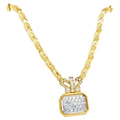 Egyptian Byzantine Geometric Diamond Pendant Chain Necklace