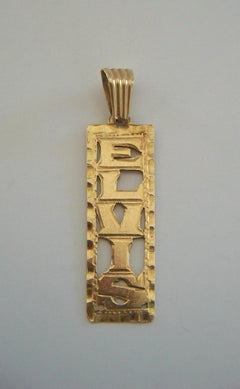 Retro Elvis Necklace Pendant - 14K Yellow Gold - U.S.A. - Circa 1970's