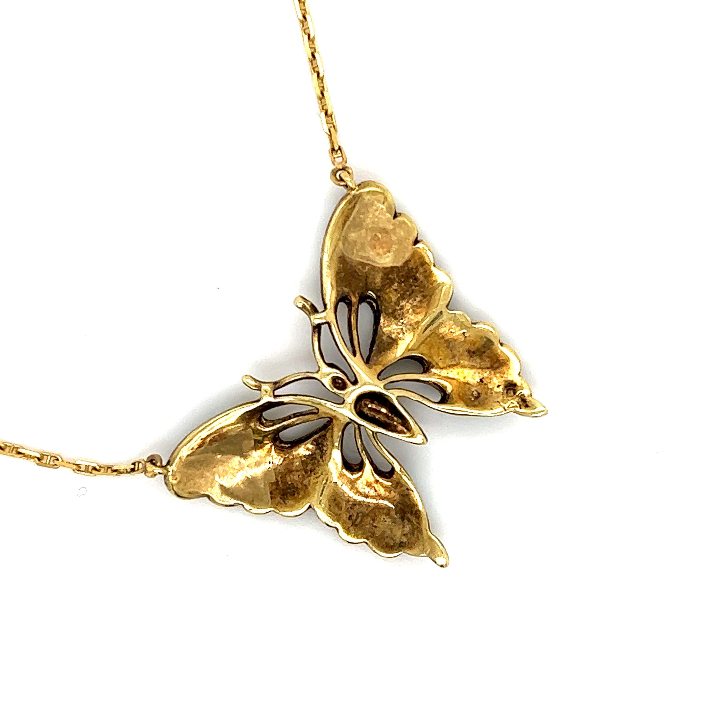 butterfly enamel necklace