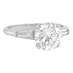 Retro Engagement Ring GIA 1.40 Carat Brilliant Cut Diamond Ring