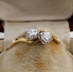 65 Karat Doppelter Diamant-Twist-Ring aus 18 Karat