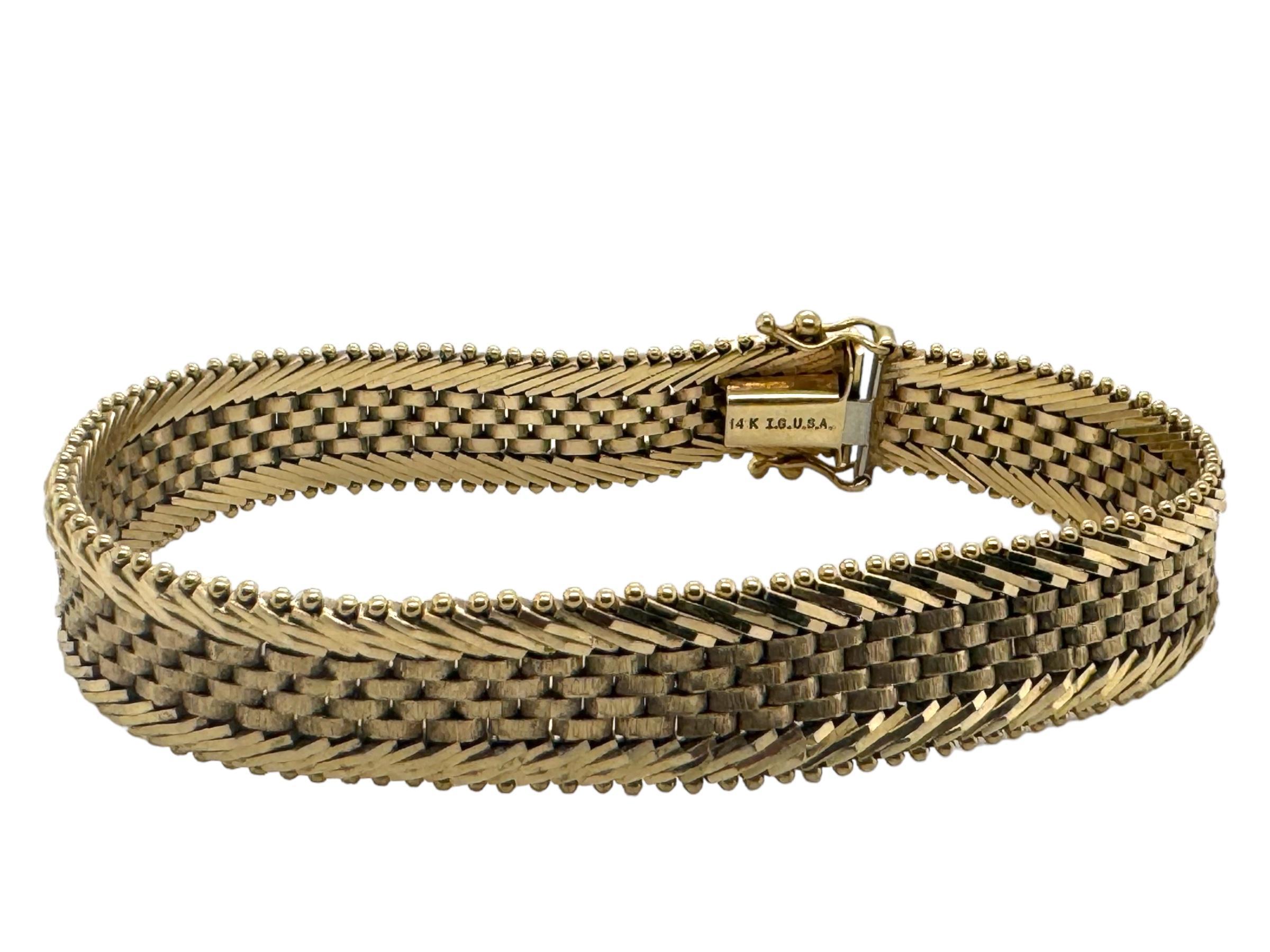 Retro Era Bracelet à maillons en or jaune 14K Bon état - En vente à Montgomery, AL