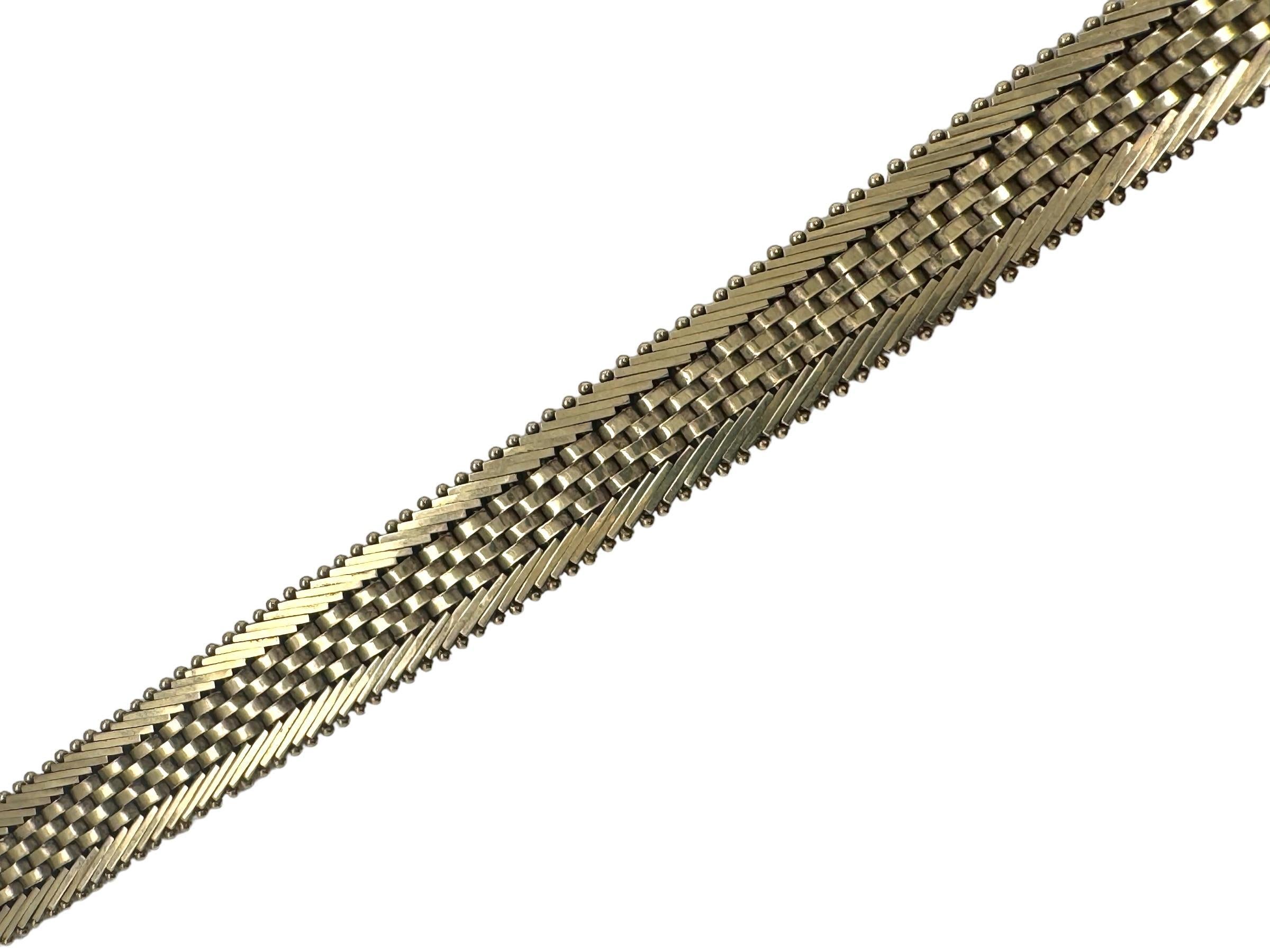 Retro Era Bracelet à maillons en or jaune 14K en vente 1