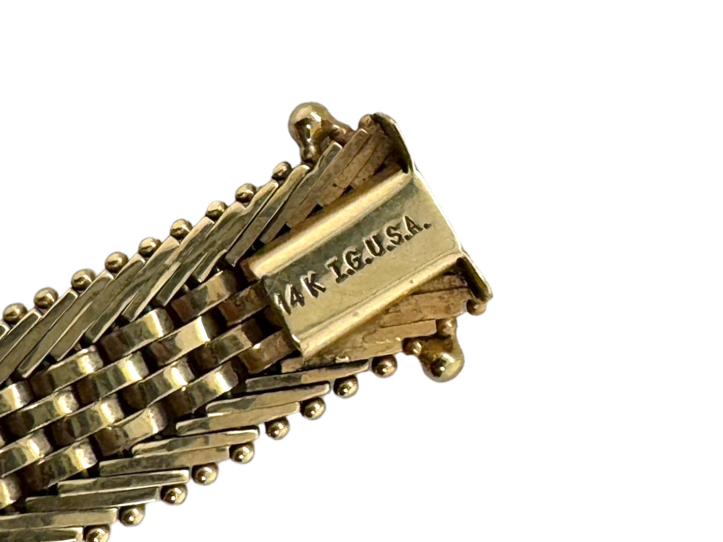 Retro Era Bracelet à maillons en or jaune 14K en vente 2