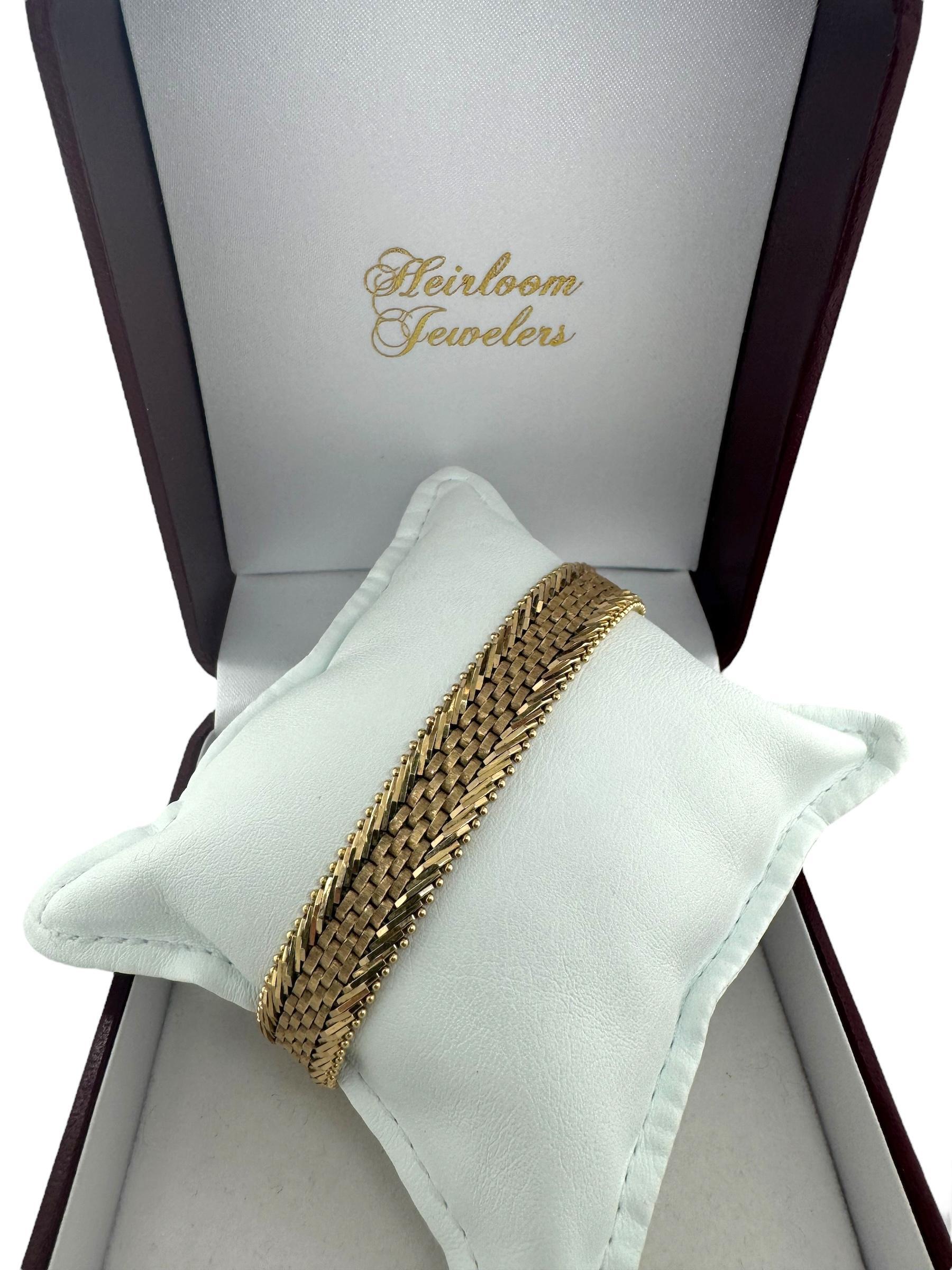 Retro Era Bracelet à maillons en or jaune 14K en vente 3