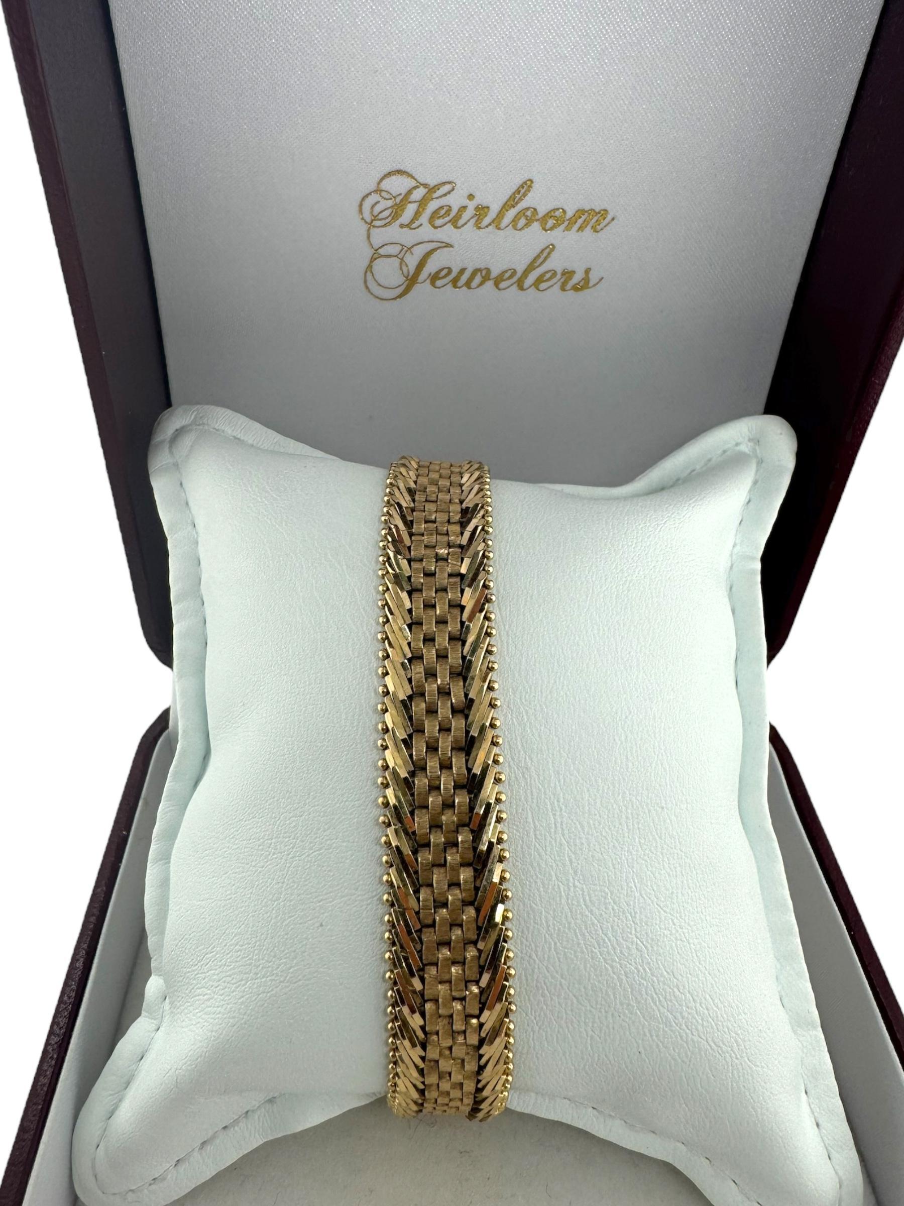 Retro Era Bracelet à maillons en or jaune 14K en vente 4