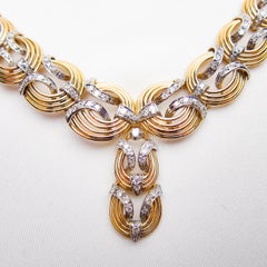 Retro Era 2.1 Carat Diamond and 18 Karat Gold Handmade Rope Necklace