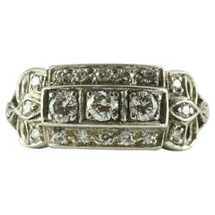 Retro Era Diamond and Platinum Ring
