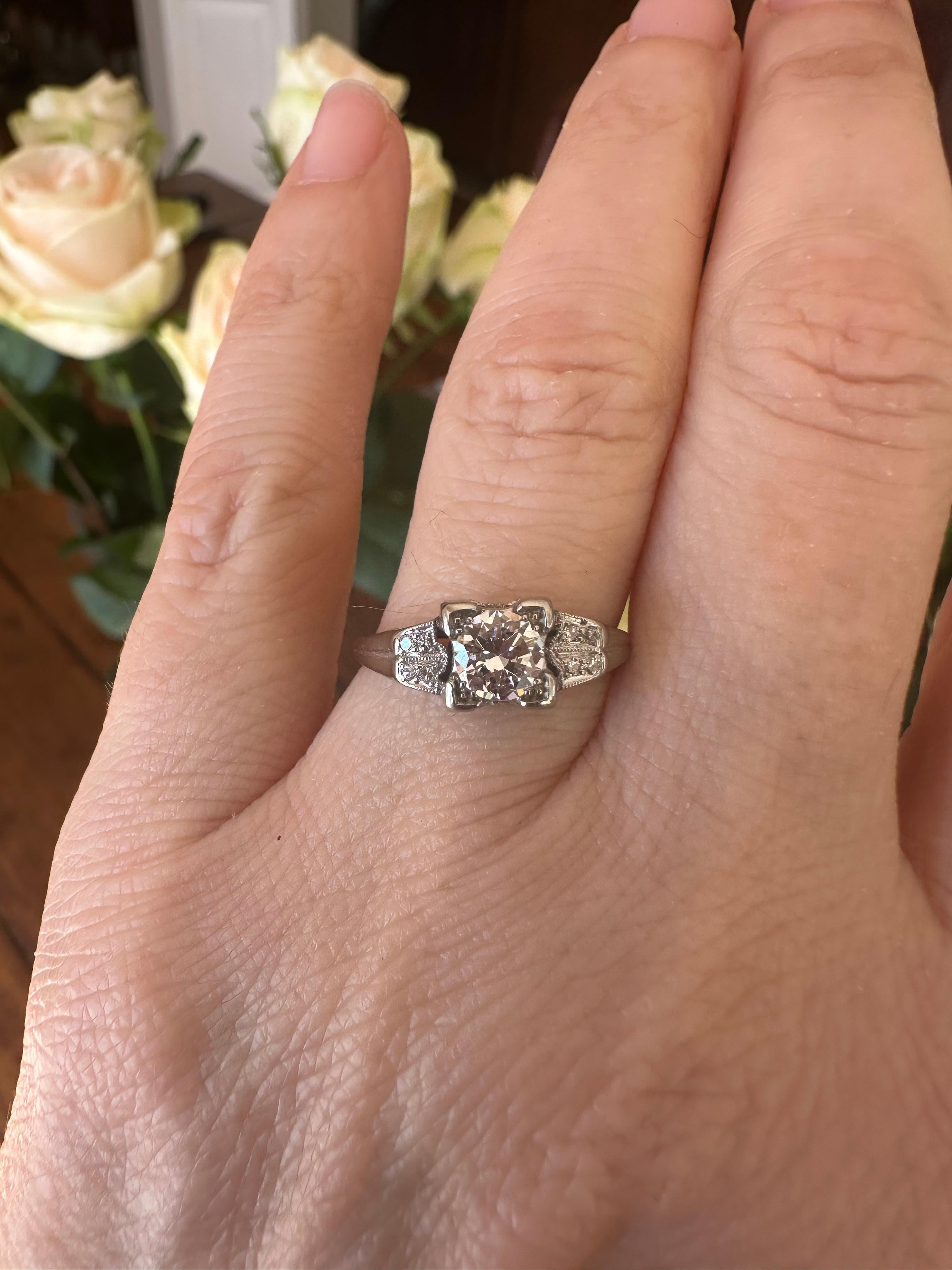 For Sale:  Retro Era Diamond Engagement Ring  10