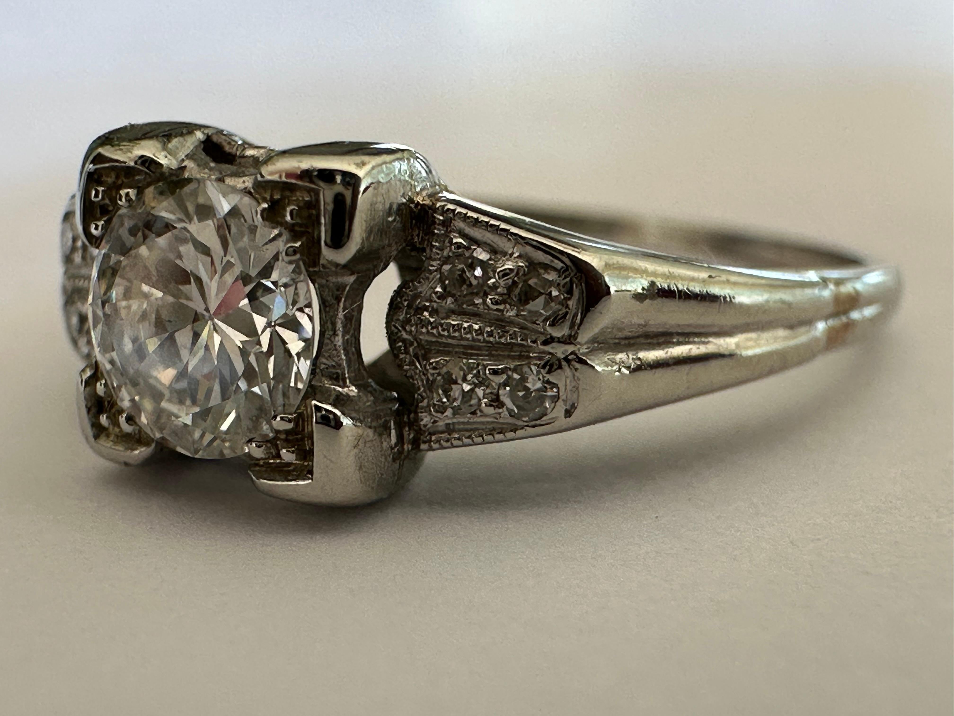 For Sale:  Retro Era Diamond Engagement Ring  2
