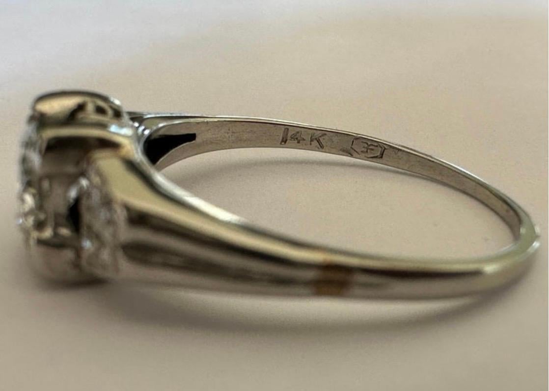 Retro-Ära Diamant-Verlobungsring im Zustand „Gut“ im Angebot in Denver, CO