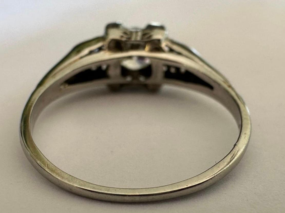 Retro-Ära Diamant-Verlobungsring Damen im Angebot