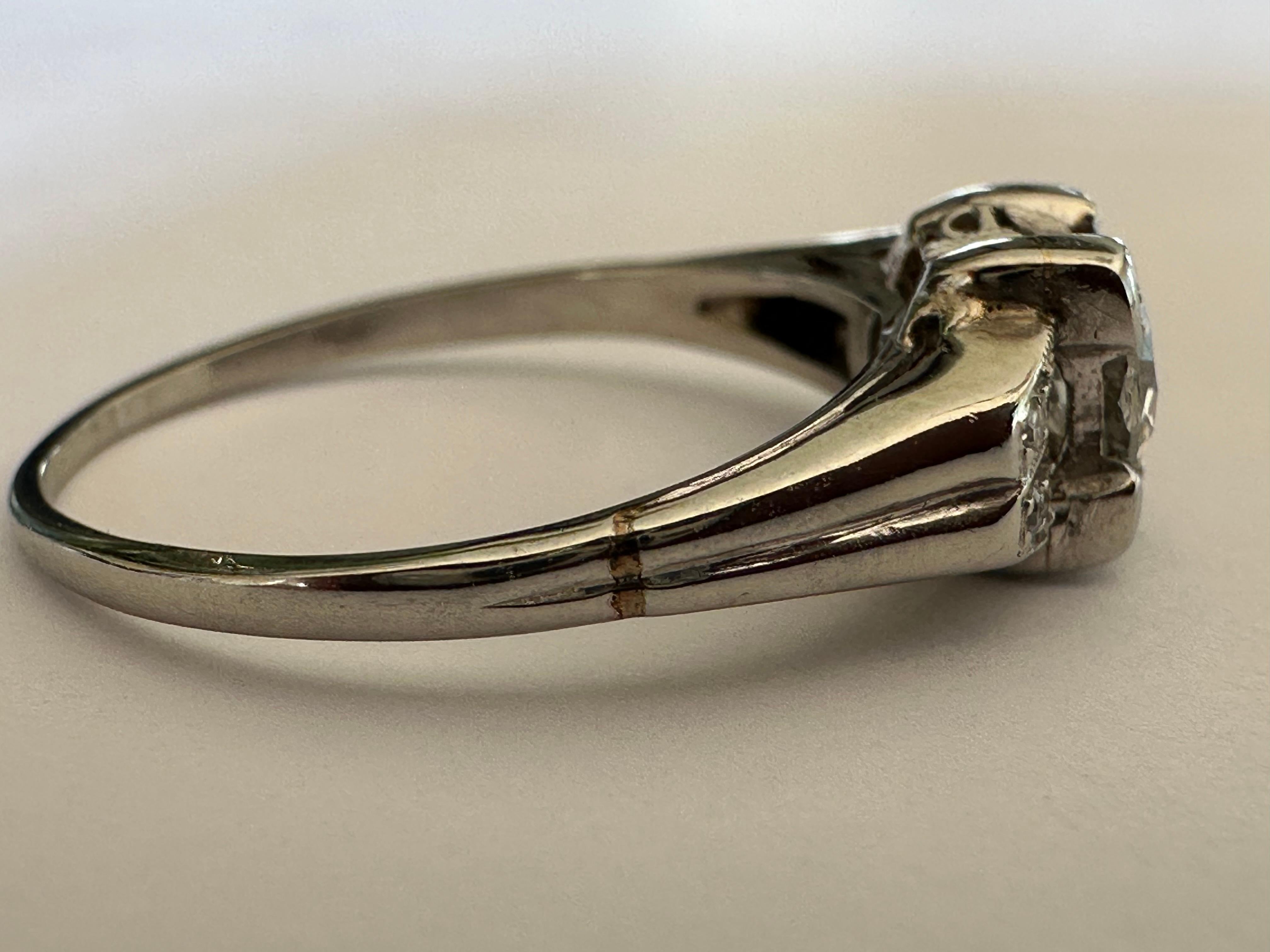 For Sale:  Retro Era Diamond Engagement Ring  6