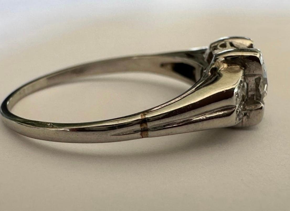 Retro-Ära Diamant-Verlobungsring im Angebot 1