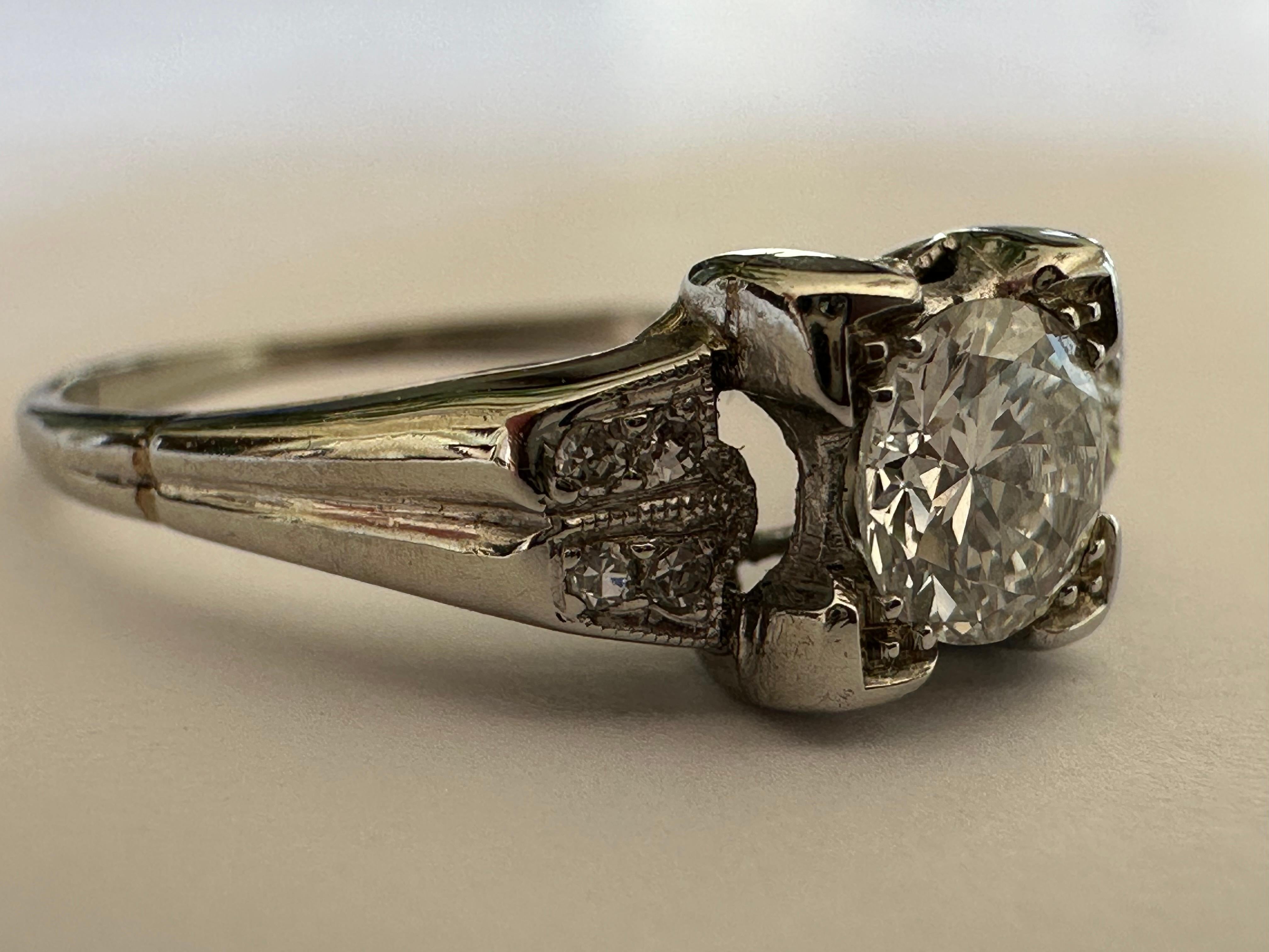 For Sale:  Retro Era Diamond Engagement Ring  7