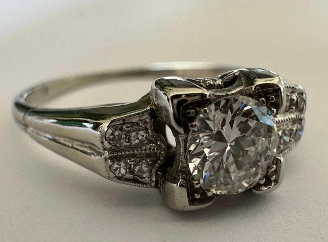 Retro-Ära Diamant-Verlobungsring im Angebot 2