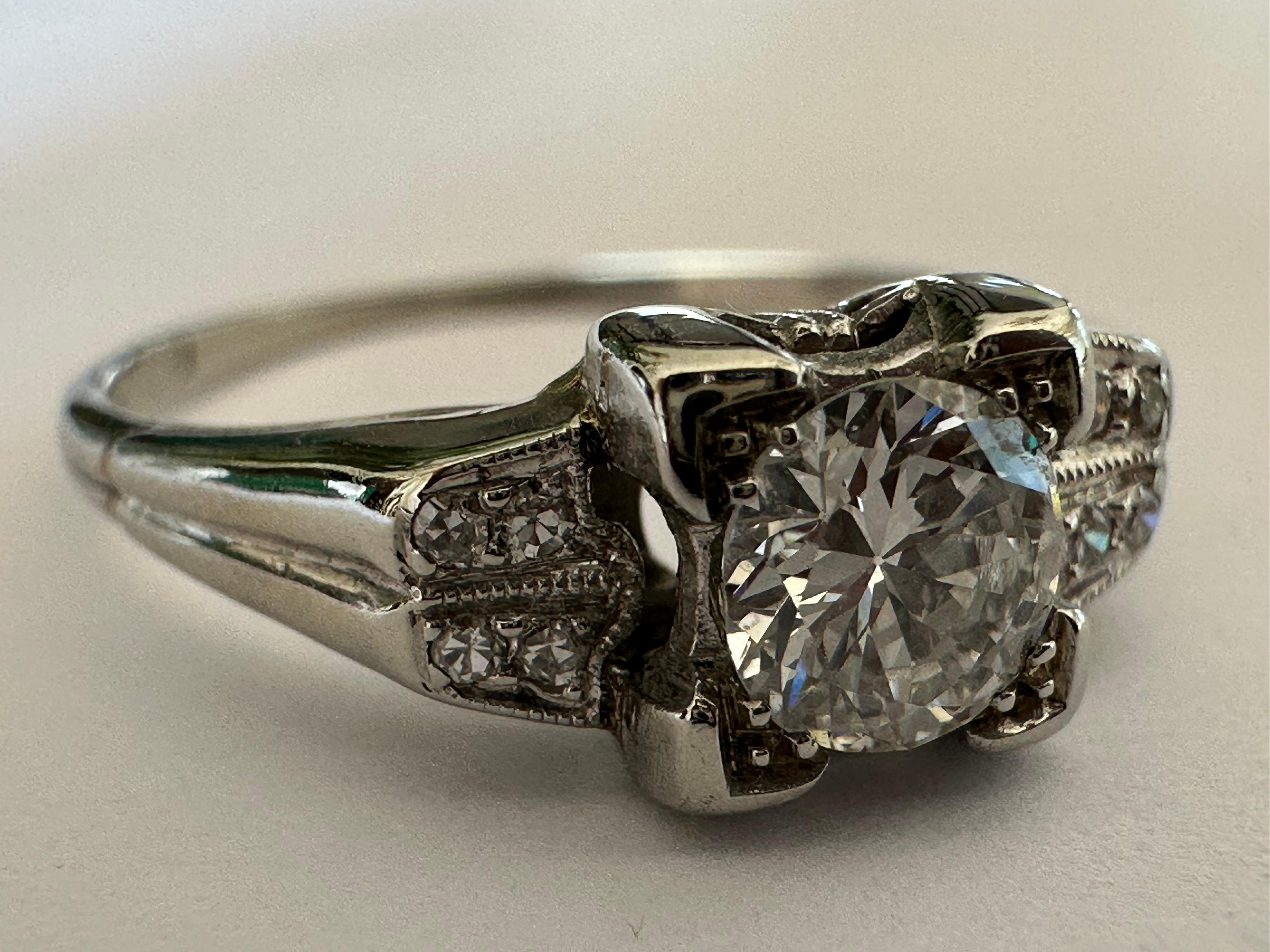 For Sale:  Retro Era Diamond Engagement Ring  8