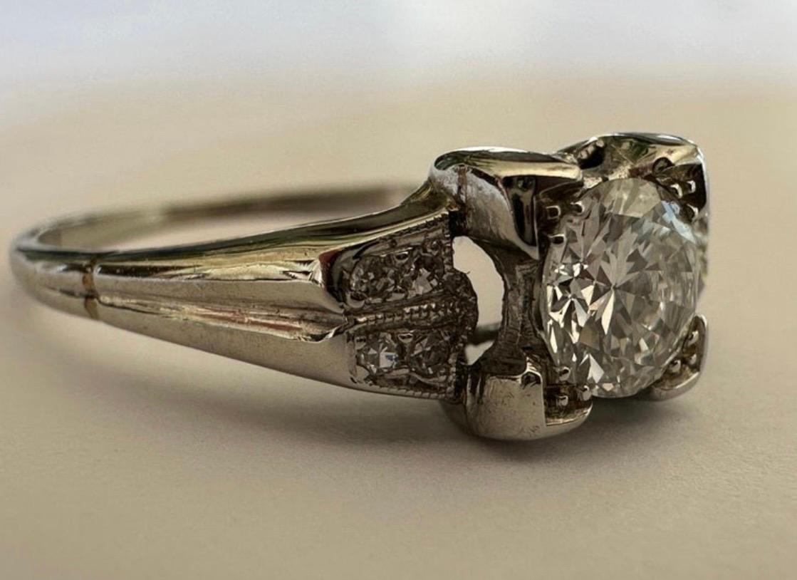 Retro-Ära Diamant-Verlobungsring im Angebot 3