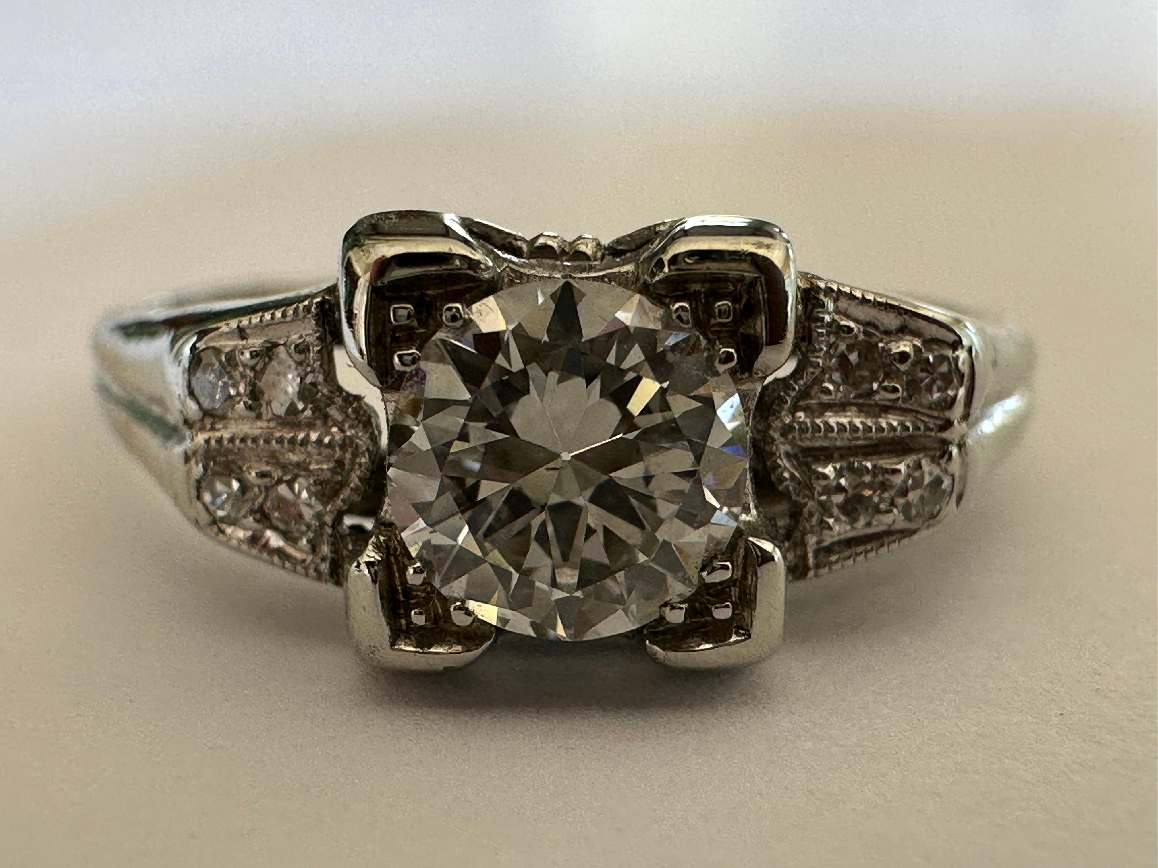 For Sale:  Retro Era Diamond Engagement Ring  9