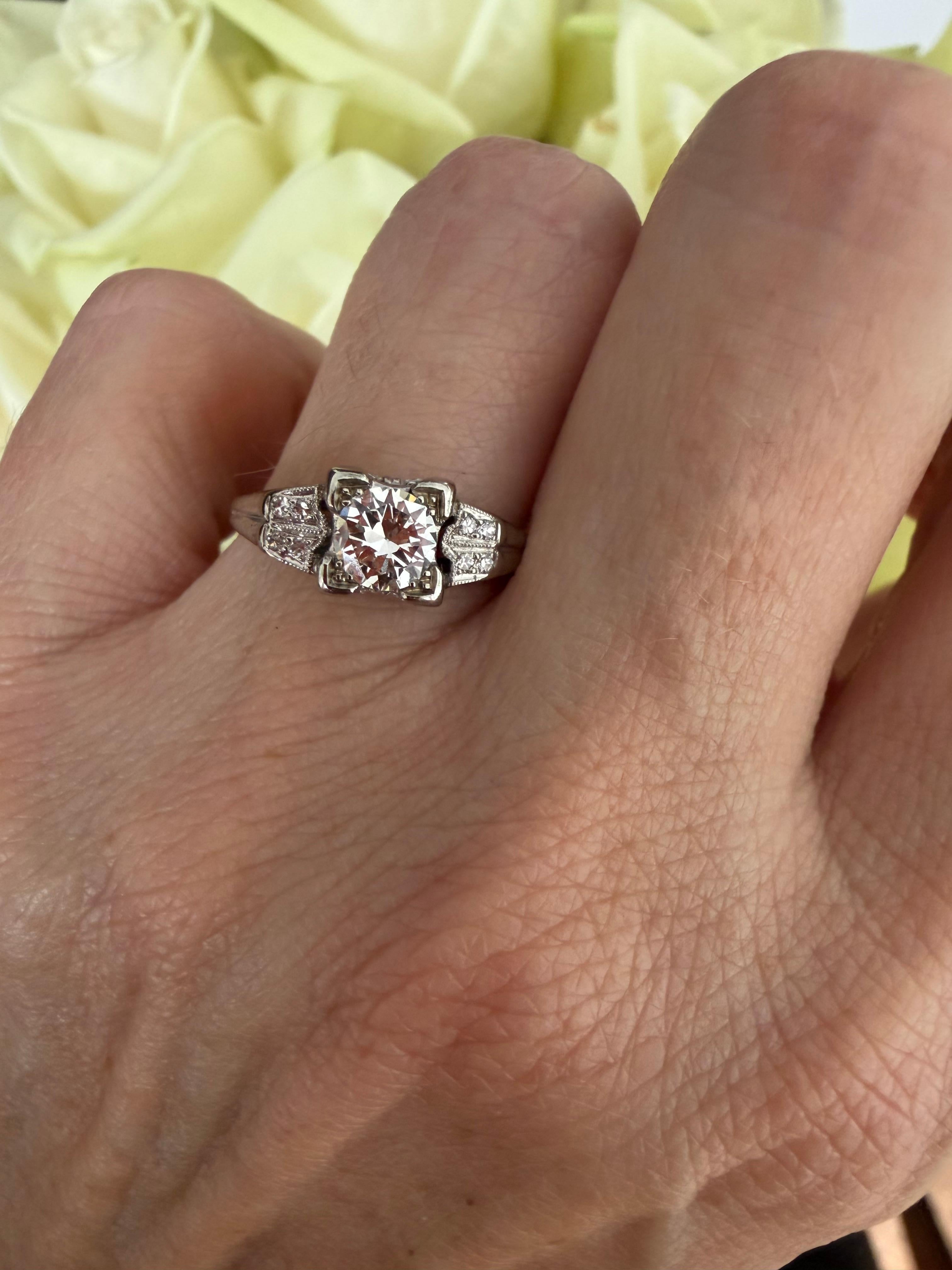 Retro-Ära Diamant-Verlobungsring im Angebot 4