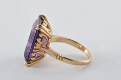 Retro Era Large Amethyst Cocktail Ring