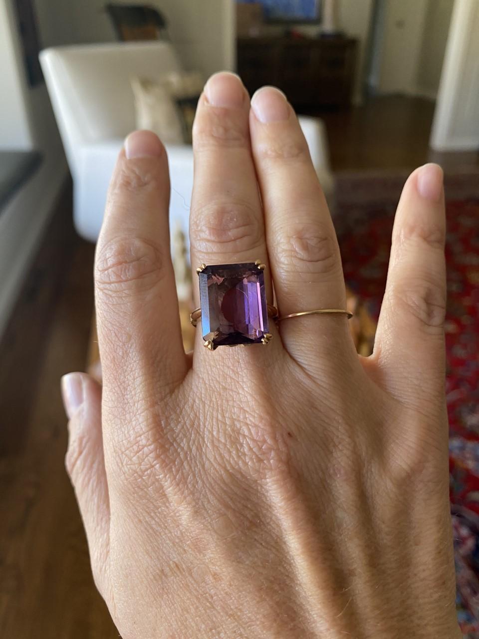 Großer Amethyst-Cocktailring aus der Retro-Ära 1