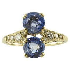 Vintage Era Sapphire and Diamond Ring