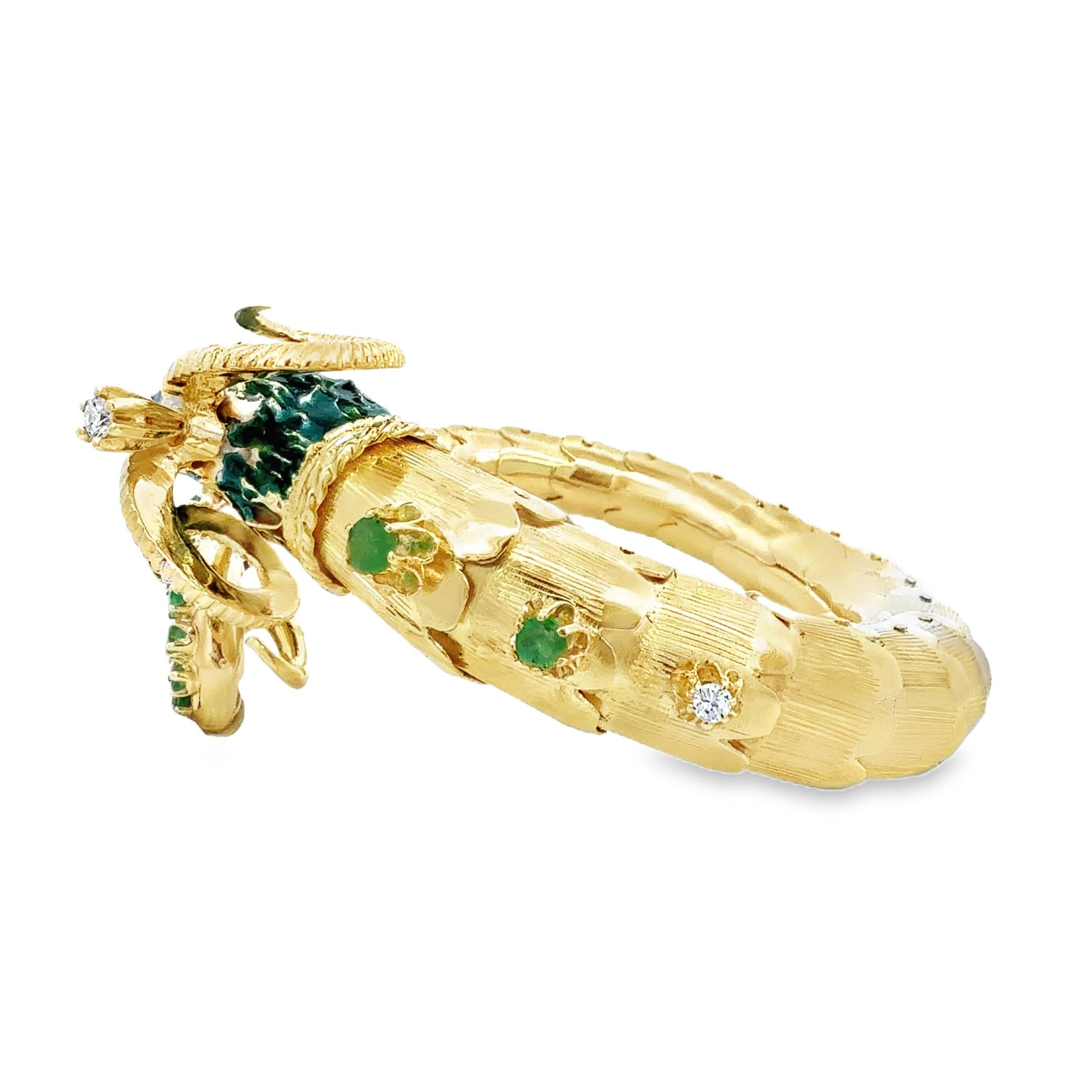 Rétro Retro Estate Bracelet en or jaune 14K à tête de bélier en vente