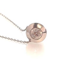 Retro European-Cut Diamond Solitaire Pendant, Natural 0.60 ct.