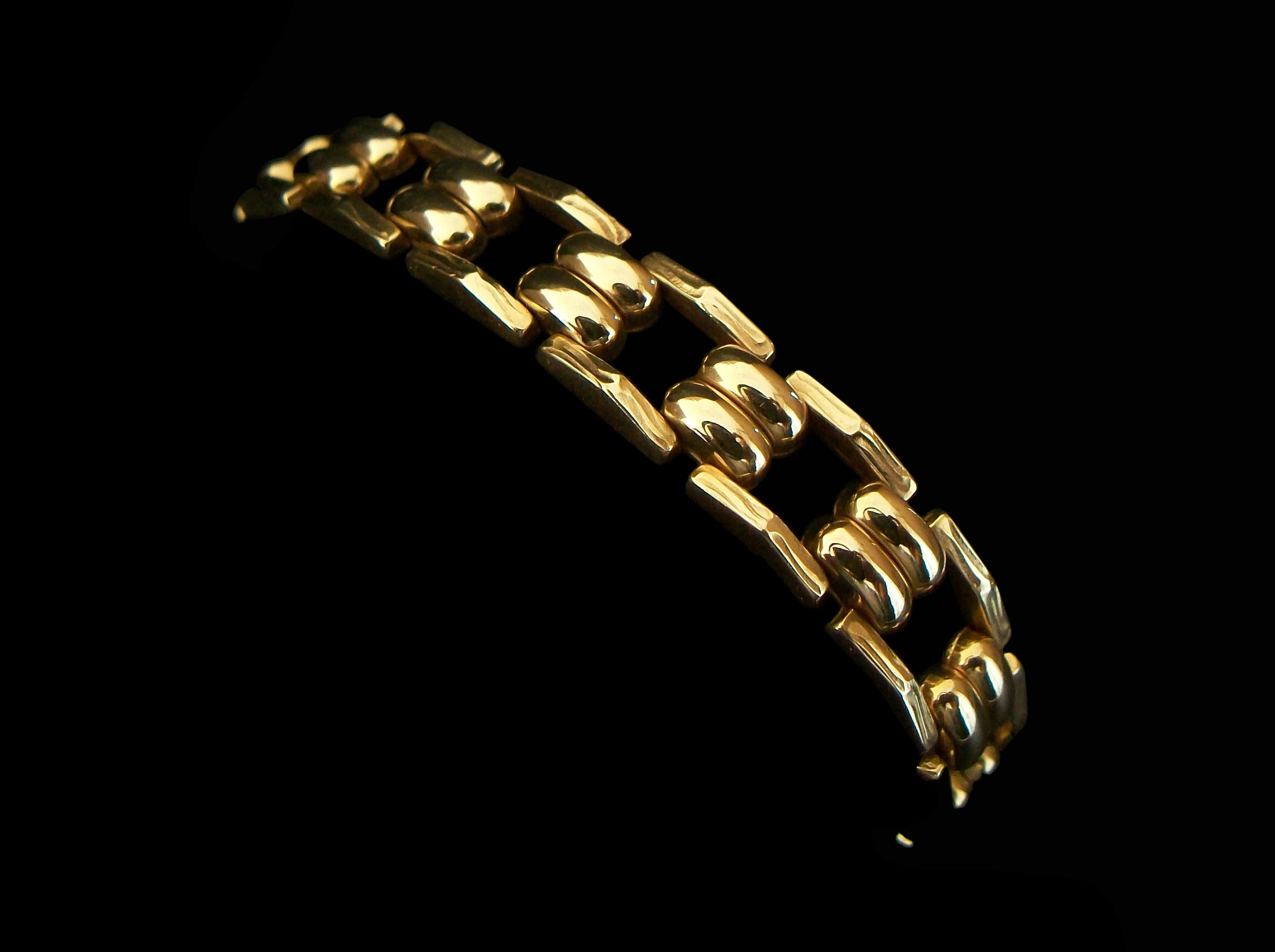 Rétro Bracelet rétro en or jaune 14 carats et 585, 23 grammes, E.U, vers les années 1980 en vente