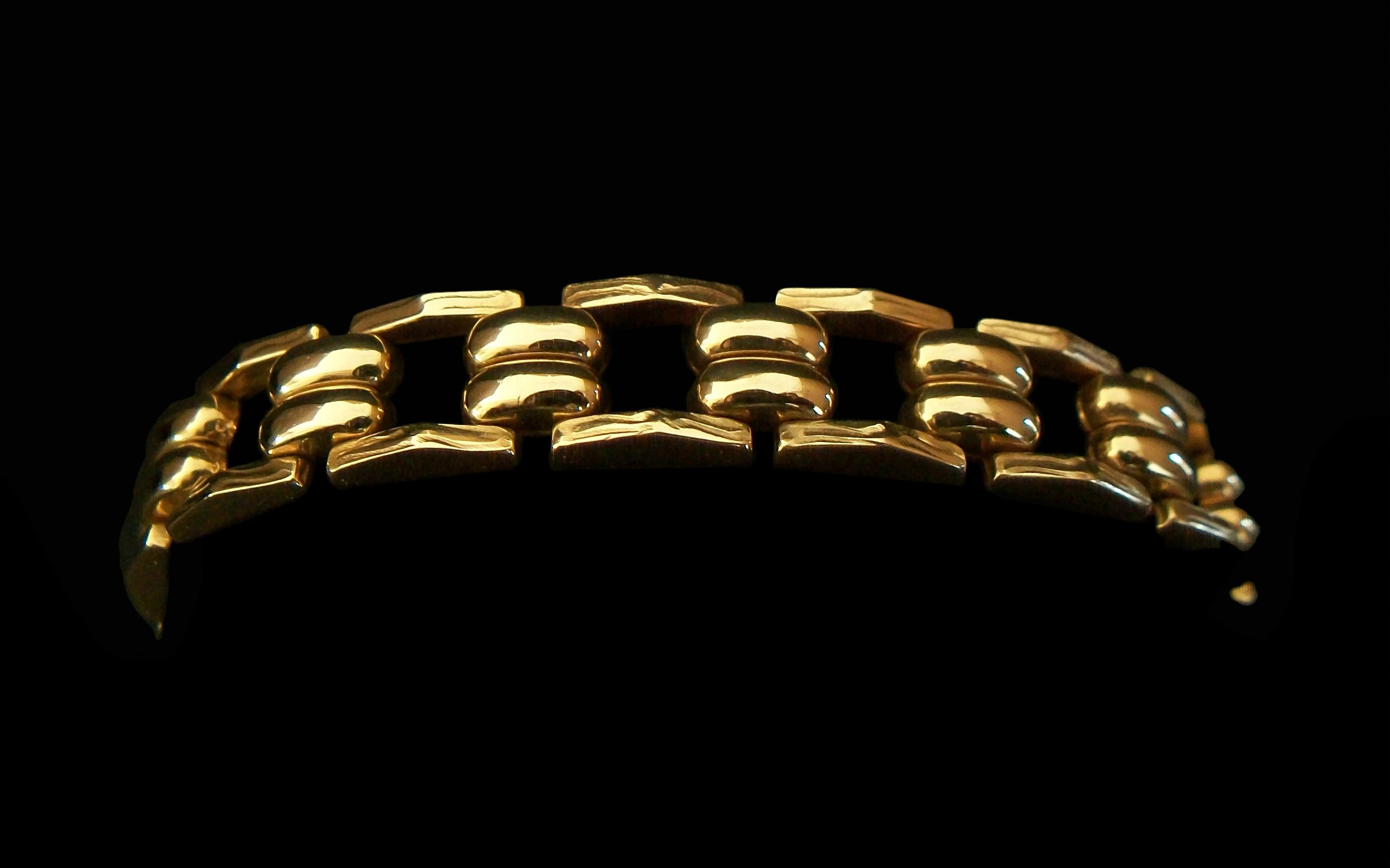 Bracelet rétro en or jaune 14 carats et 585, 23 grammes, E.U, vers les années 1980 en vente 1