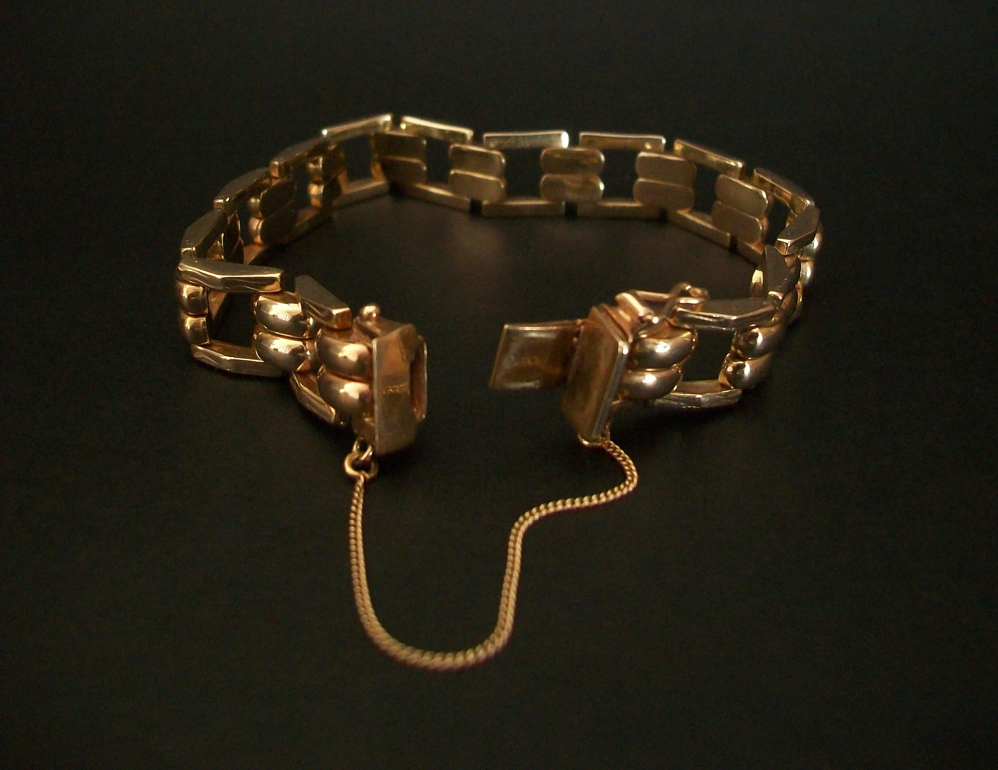 Bracelet rétro en or jaune 14 carats et 585, 23 grammes, E.U, vers les années 1980 en vente 2