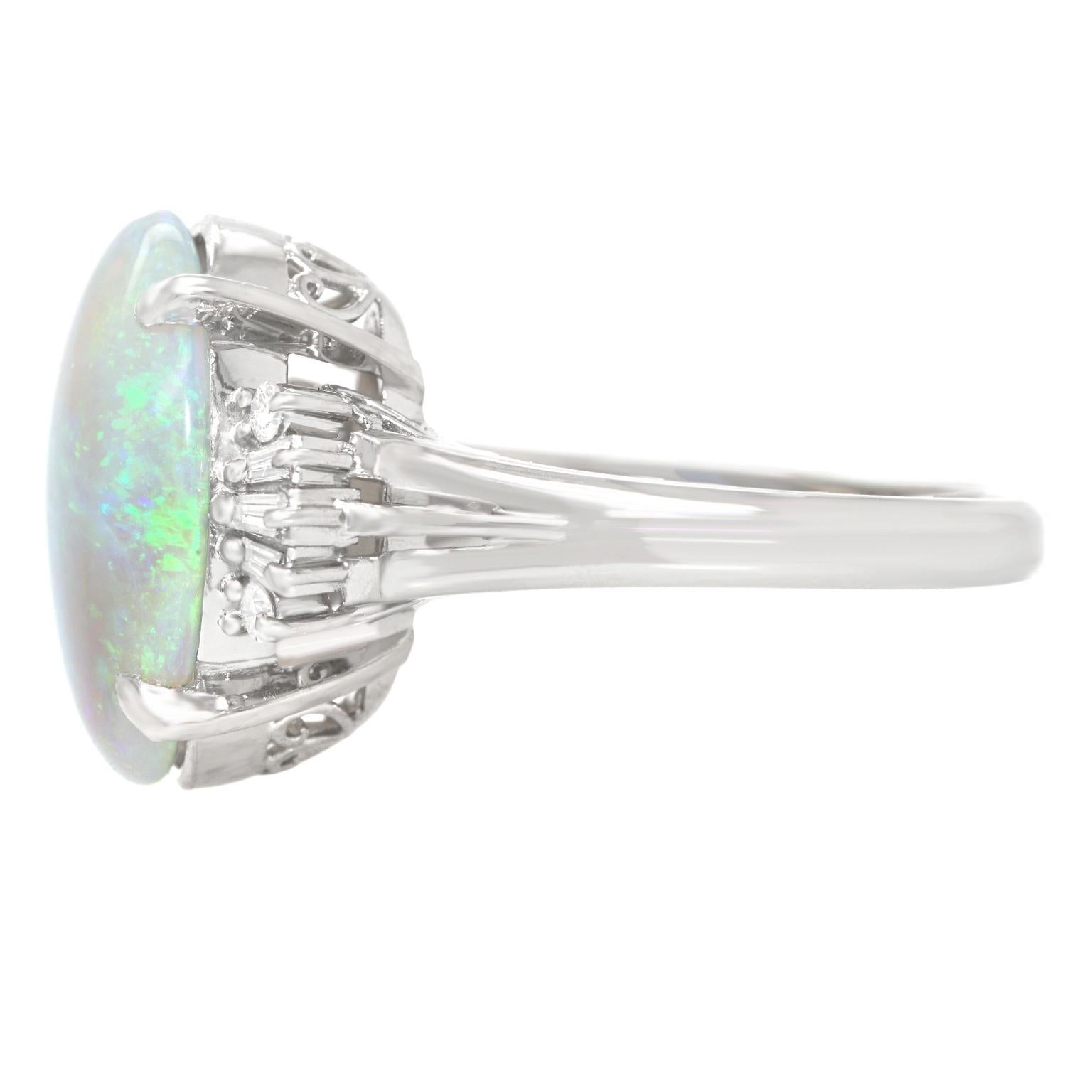 Retro 1950s Opal Ring in Platinum 3