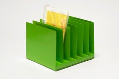 Retro File Office Organizer, Refinished in Lime Green